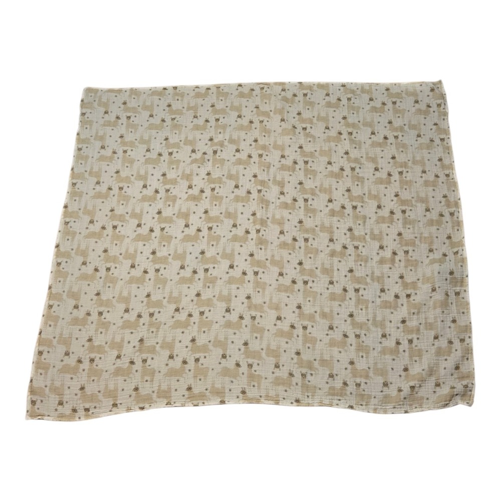 Lulujo Baby Cotton Muslin Swaddle Llama Swaddle Blanket, 47x47-Inch